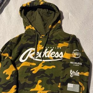 Young & Reckless Camouflage Hoodie - Green and Yellow